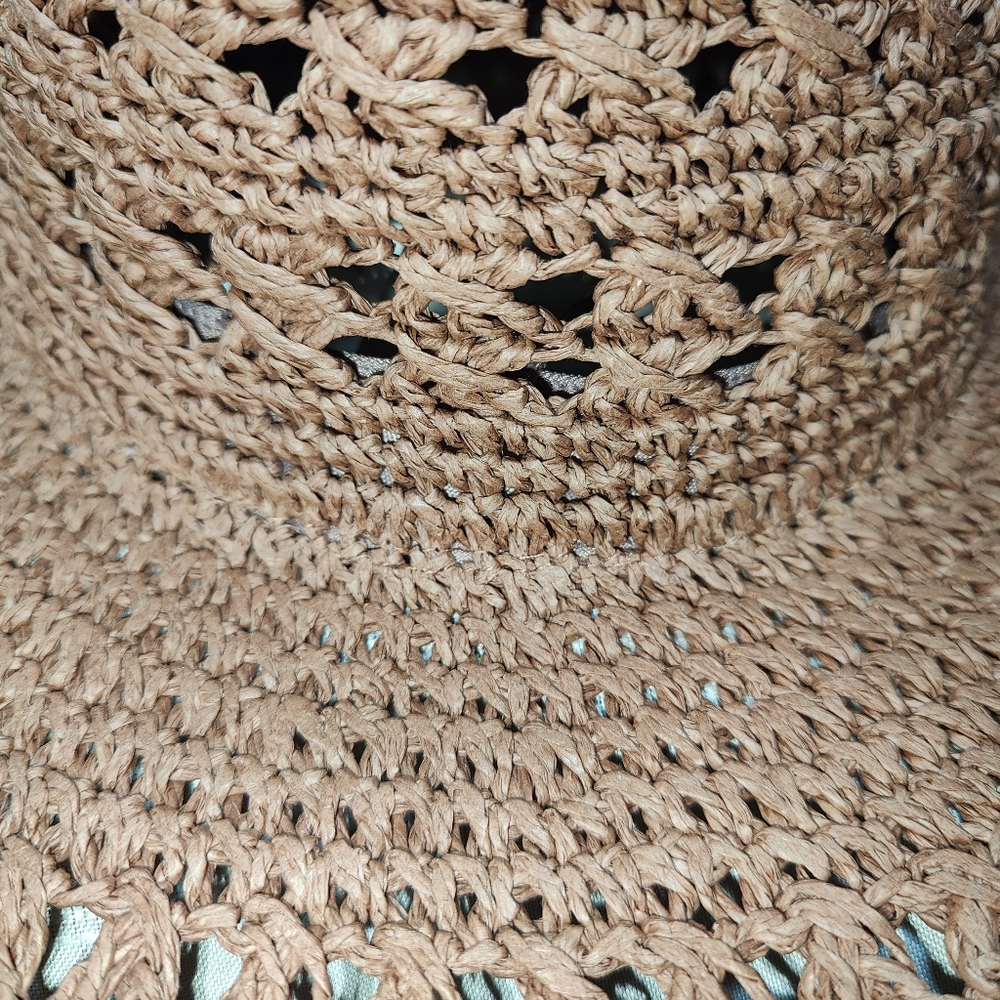 TIME and TRU Natural Open Weave Wide Brim Sunhat - Picture 11 of 12